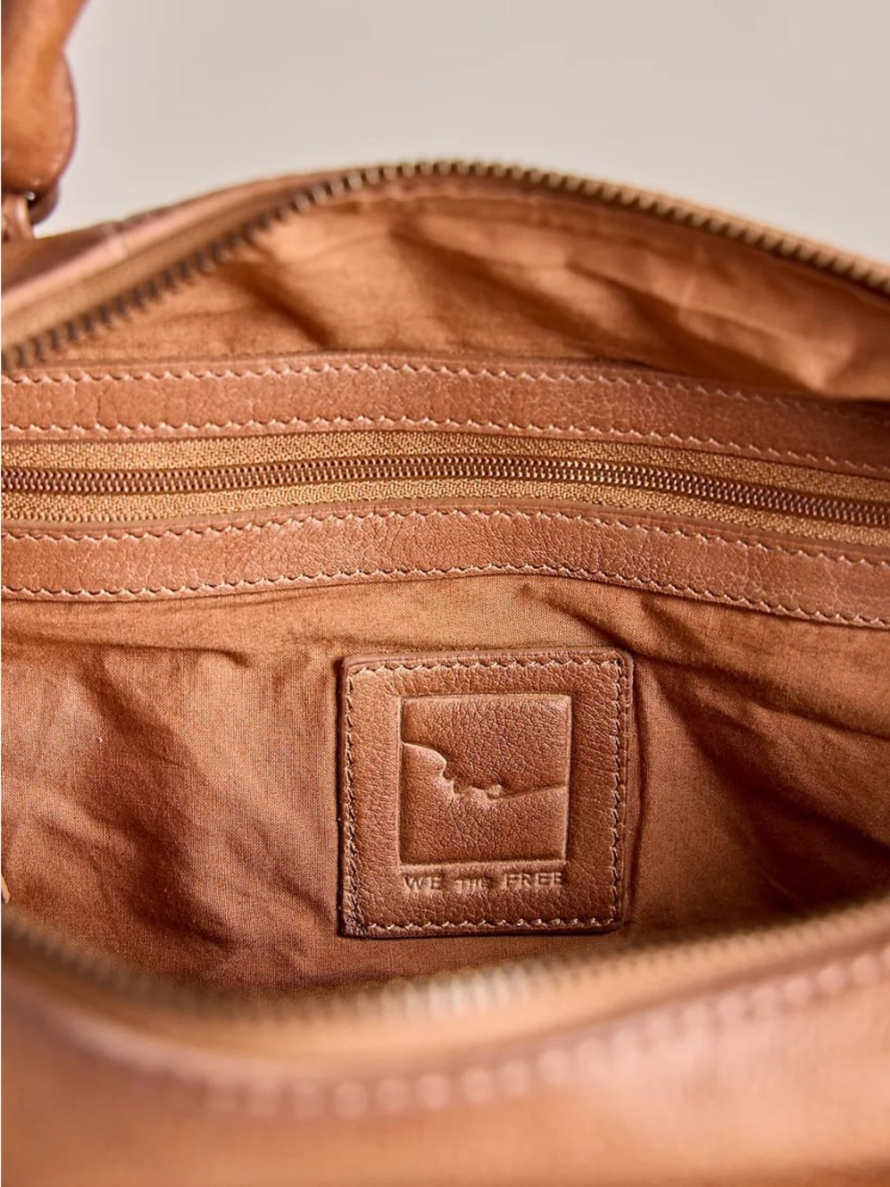 We The Free Cognac Leather Satchel with Tassel Zips - Picture 4 of 4
